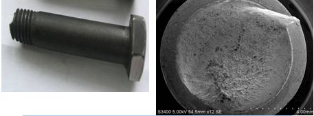 螺栓斷裂位置，螺栓扭斷斷口