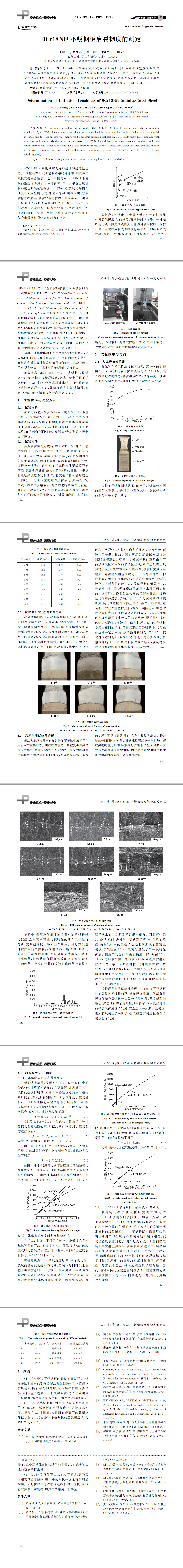 ０Cr１８Ni９不銹鋼板啟裂韌度的測定
